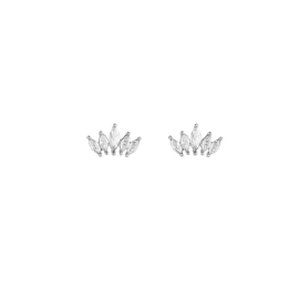 Boucles d'oreilles puces zircones en couronne