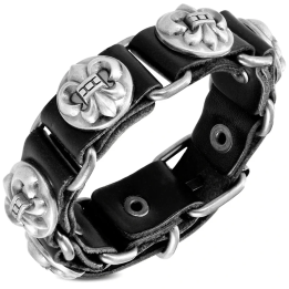Bracelet fleur de lys en PU