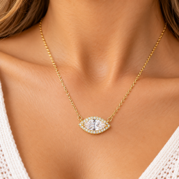 Collier cristal blanc et Zirconiums