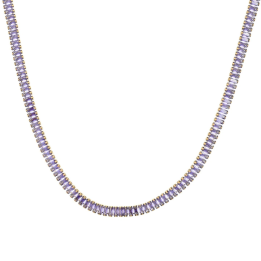 Collier Rivière Zirconiums Rectangulaires violettes