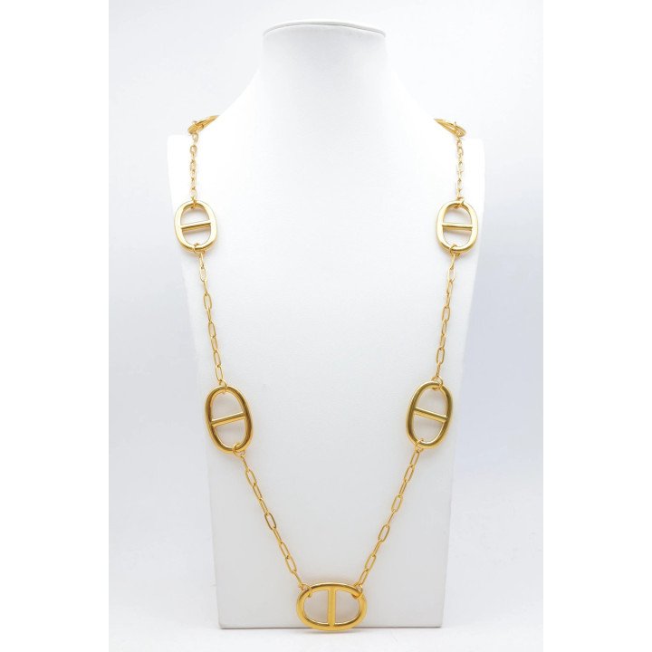 Collier sautoir maille marine