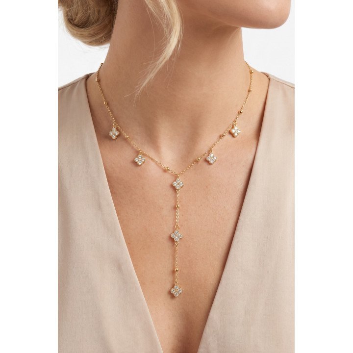 Collier Y trèfles en acier inoxydable