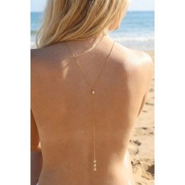 Collier de dos élégant en acier doré