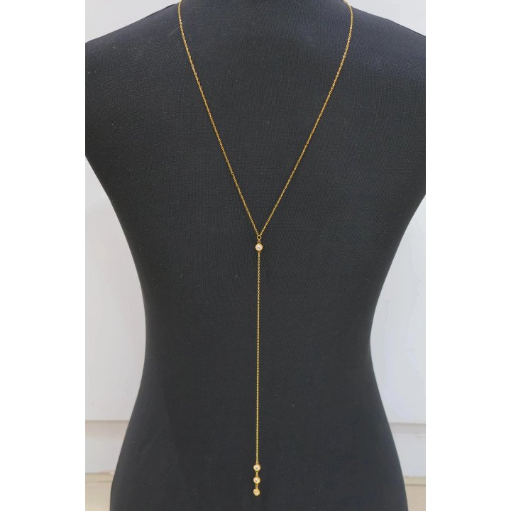 Collier de dos élégant en acier doré