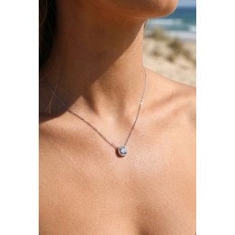 Collier pendentif carré en acier inoxydable