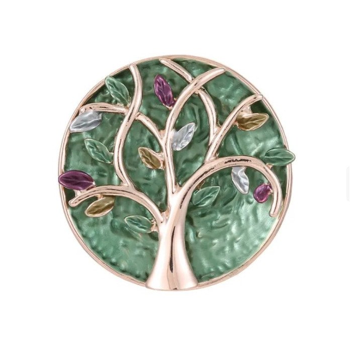 Broche Arbre de Vie vert et doré