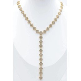 Magnifique collier sautoir en forme de Y en doré