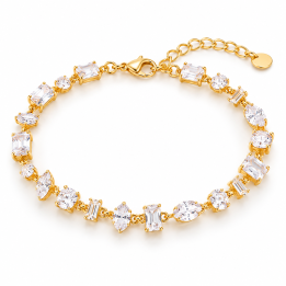 Bracelet en acier doré – 17 cm + rallonge