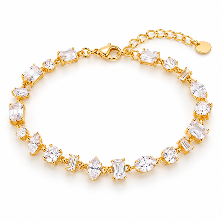 Bracelet en acier doré – 17 cm + rallonge