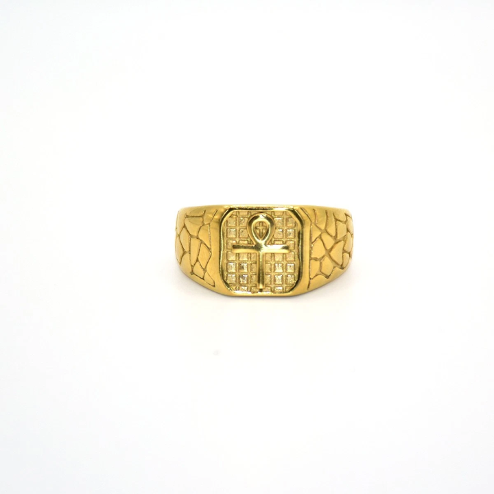 Bague chevalière croix de vie Ankh