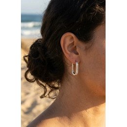Boucles d'oreilles créoles strass en 20 mm
