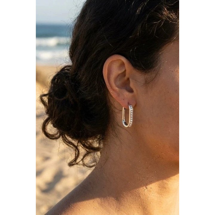 Boucles d'oreilles créoles strass en 20 mm