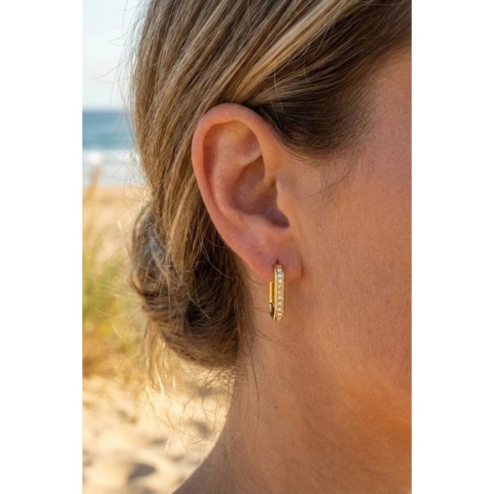 Boucles d'oreilles créoles strass en 20 mm