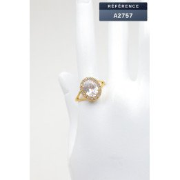 Bague ovale adaptable strass et zircone