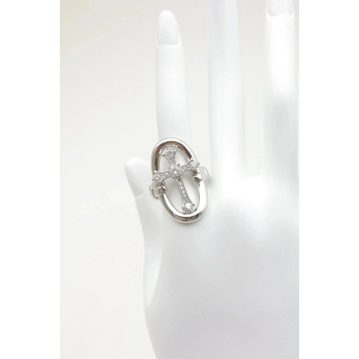 Bague croix adaptable en acier