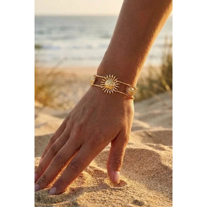 Bracelet soleil rigide en acier