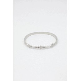 Bracelet jonc fleurs en acier – 60 mm