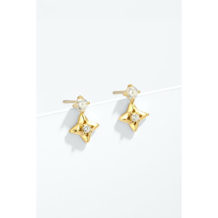 Boucles d’oreilles étoile avec strass – 12 mm
