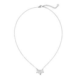 Collier fin en acier inoxydable argenté – Élégant motif éventail