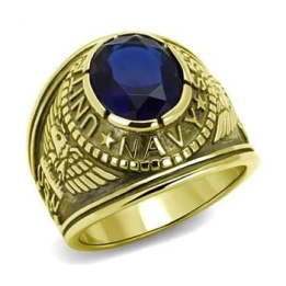 Bague USA Navy pierre bleue