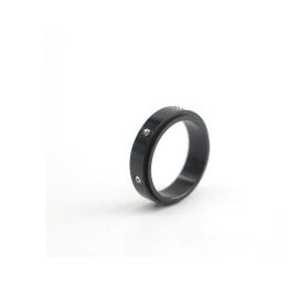Bague anti stress noire et zircones
