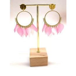 Boucles d'oreilles fleurs roses