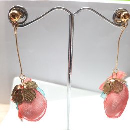 Boucles d'oreilles pendantes multicolore en acier