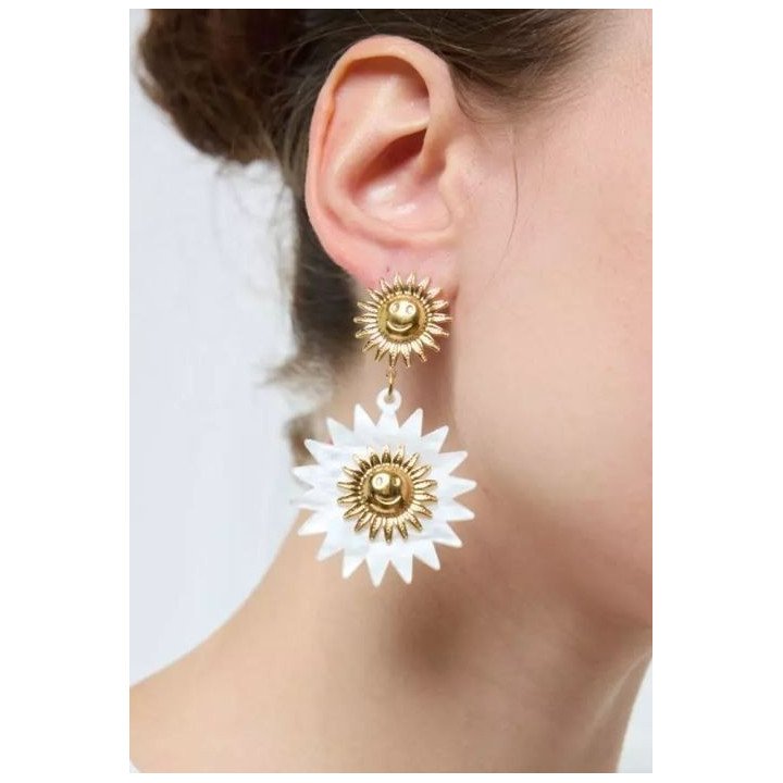 Boucles d'oreilles pendantes soleil