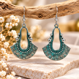 Boucles d’oreilles pendantes style bohème – Couleur bronze