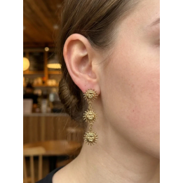 Boucles d'oreilles pendantes 3 soleils