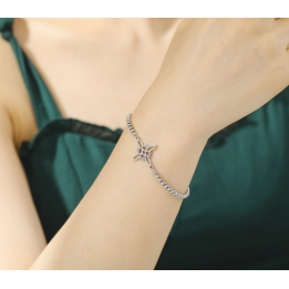 Bracelet sorcière en acier argenté