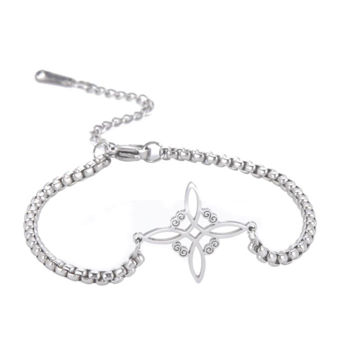 Bracelet sorcière en acier argenté