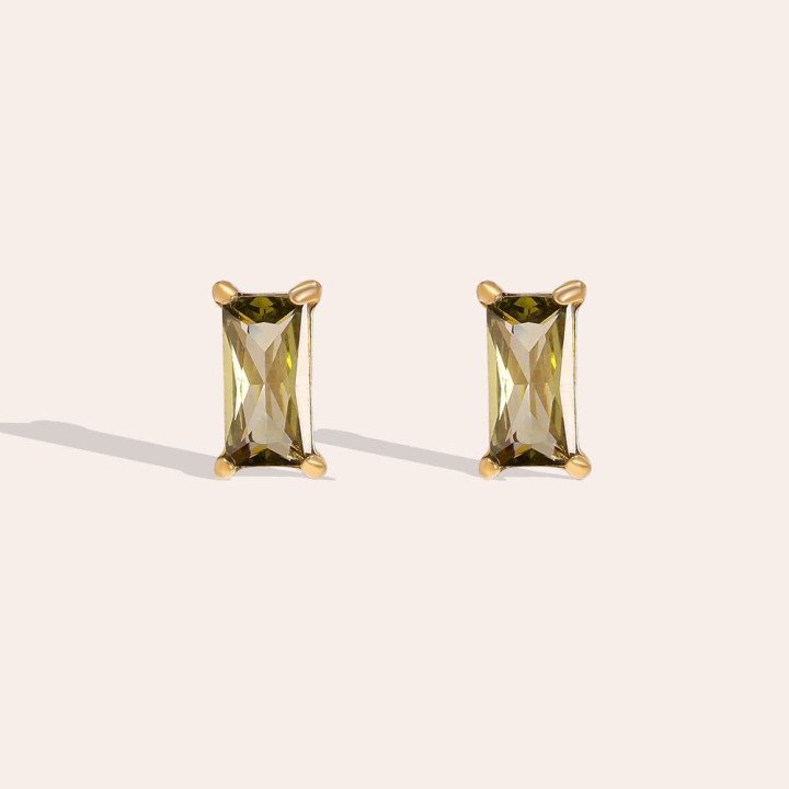 boucles d'oreilles en acier inoxydable 6mm Cadré Rectangle