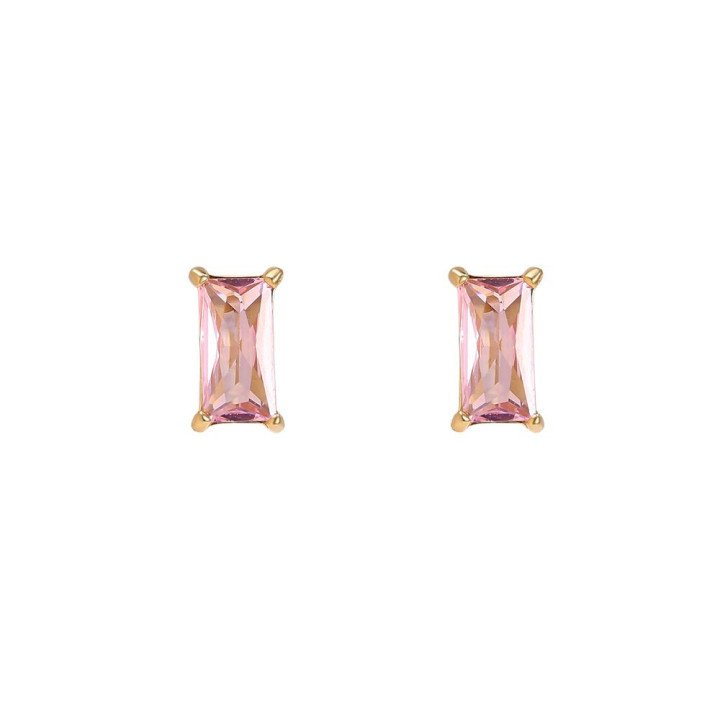 Boucles d'oreilles en acier inoxydable 6mm Cadré Rectangle