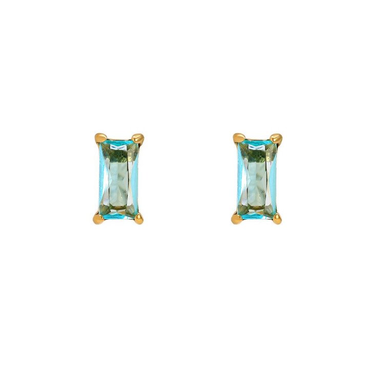 boucles d'oreilles en acier inoxydable 6mm Cadré Rectangle