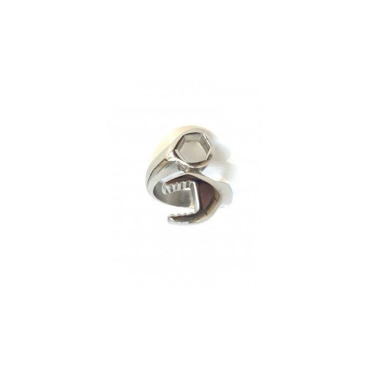 Bague clé à molette mécanicien bijou acier