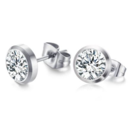 Boucles d'oreilles strass en acier