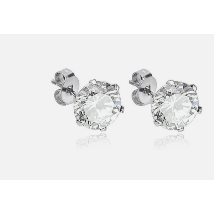 Boucles d'oreilles zircone blanc 4 mm
