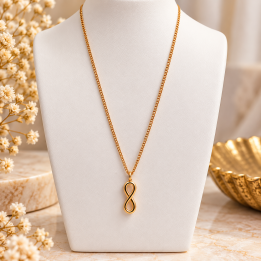 Collier infini en acier doré