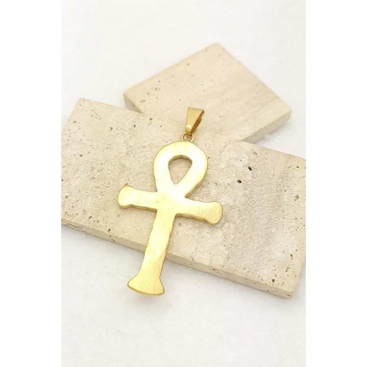 Pendentif Ankh doré ajouré – Croix de vie égyptienne