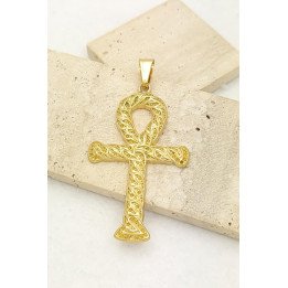 Pendentif Ankh doré ajouré – Croix de vie égyptienne