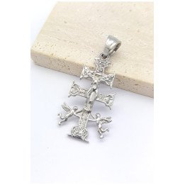 Pendentif croix et anges