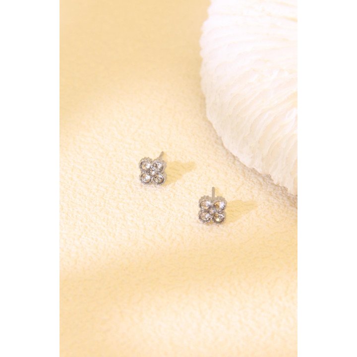 Boucles d'oreilles fleurs en acier