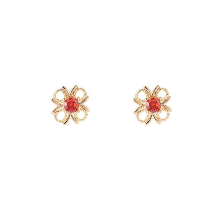 Boucles d'oreilles fleurs en doré