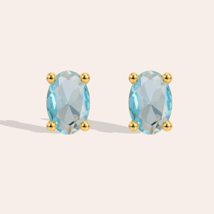 Boucles d'oreilles puces ovales 6 mm en acier