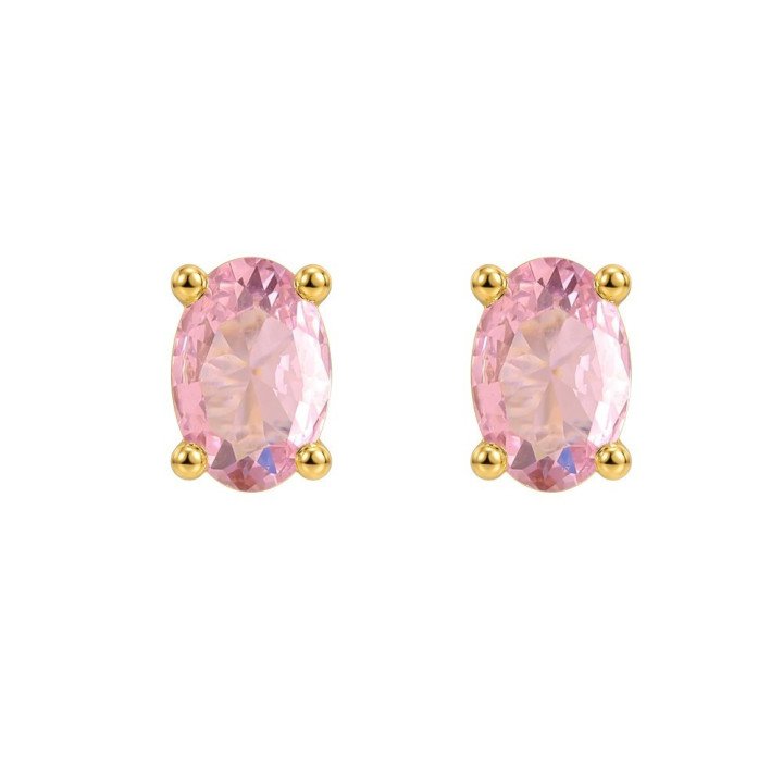 Boucles d'oreilles puces ovales 6 mm en acier