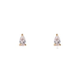 Boucles d'oreilles en acier doré Mini zircone