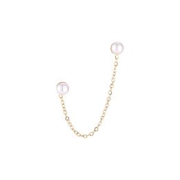 Boucles d'oreilles perles en acier et Chaines
