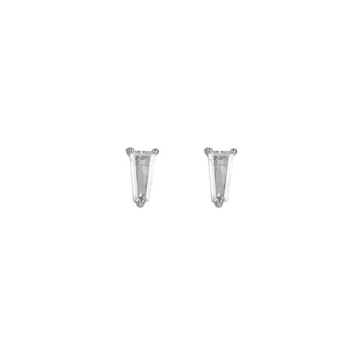 Boucles d'oreilles puces zircones 7 mm en acier
