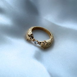 Bague animal en acier doré